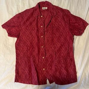 Red linen Taylorstitch men’s Short Sleeve Button Down